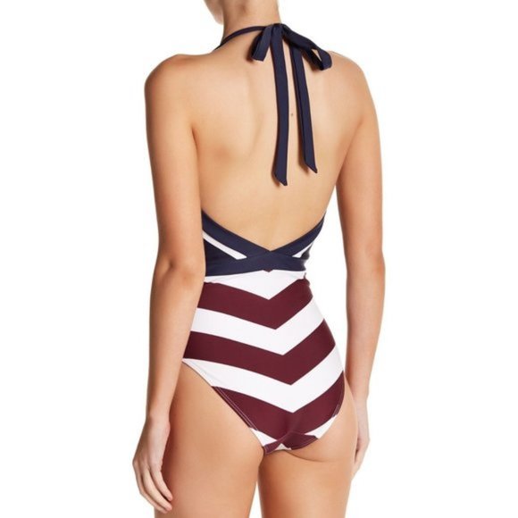 NEW Ted Baker Dakira Contrast Stripe V Swimsuit - Picture 5 of 6